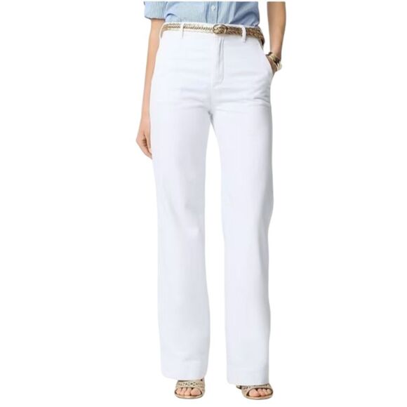 NWT J. Crew Drapey Denim Trouser White Cotton Blend Size 31 FLAWED - Picture 1 of 12